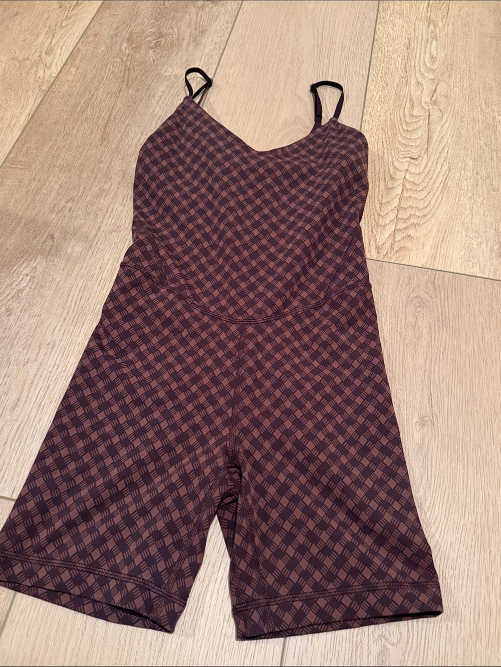 lululemon athletica brown Check Sleeveless Jumpsuit